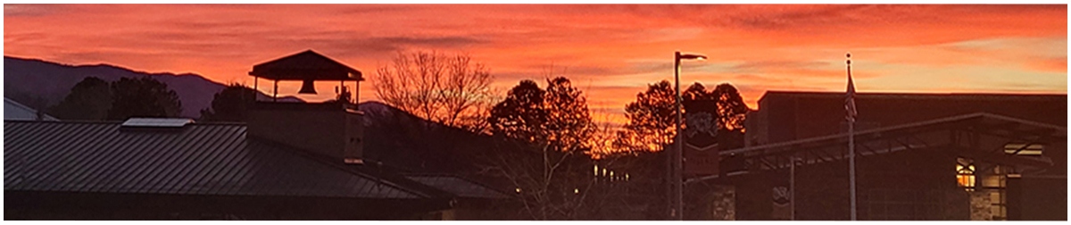 View of school during a beautiful sunset