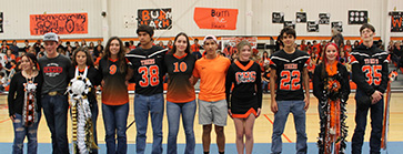 high school students with teacher at tiger cafe