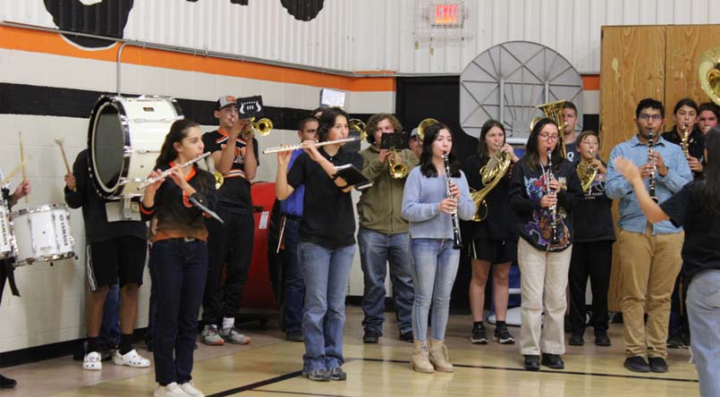 band students practicing