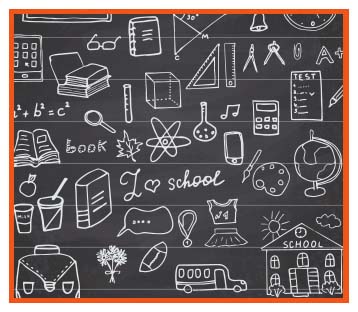 Educational concepts drawn on a blackboard